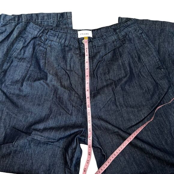 FRAME Oleat Wide Leg Denim Chino Pants Dark Rinse Wash Size 31 NWT - Picture 8 of 13